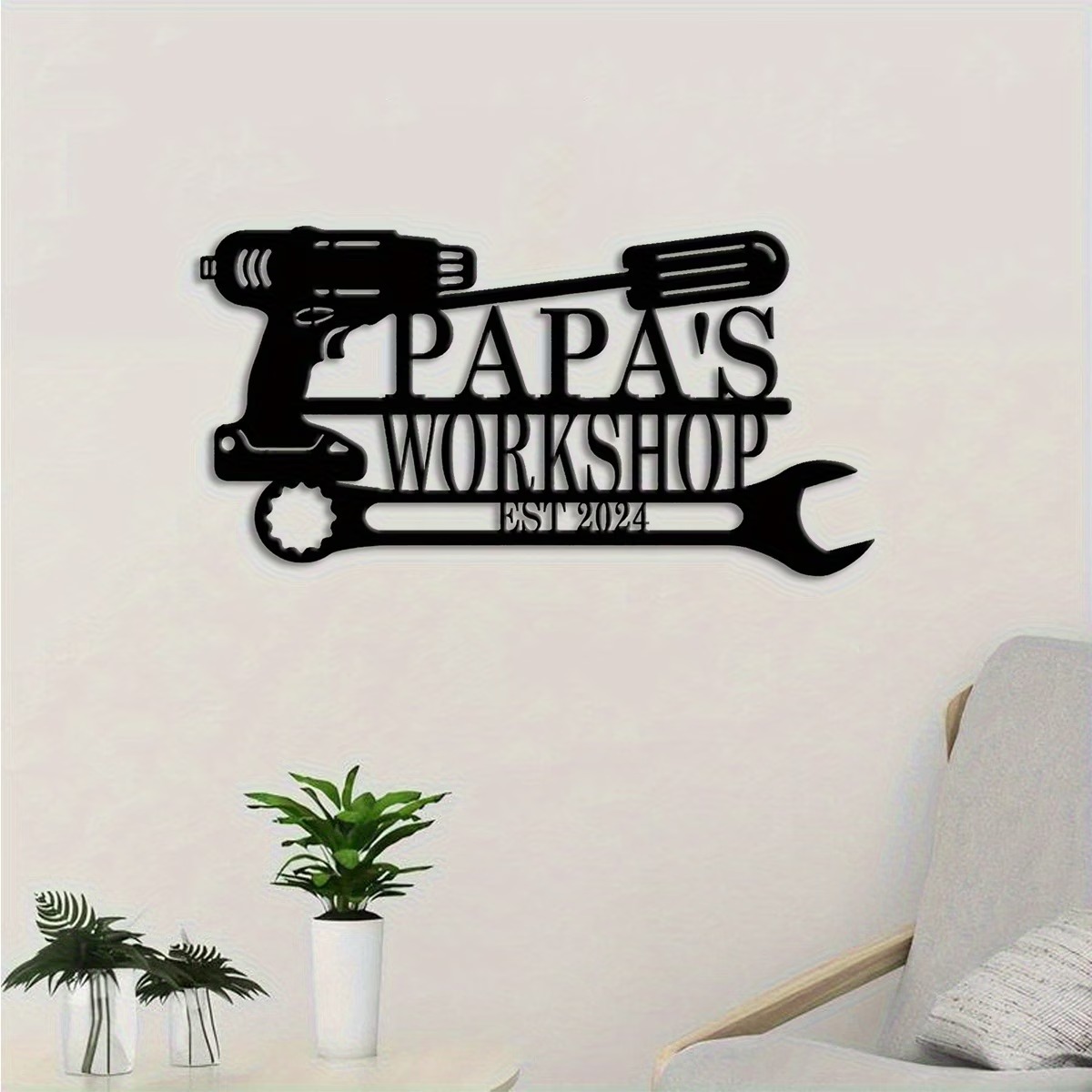 Workshop Tools And Names - Custom Workshop Sign - Personalized Garage,