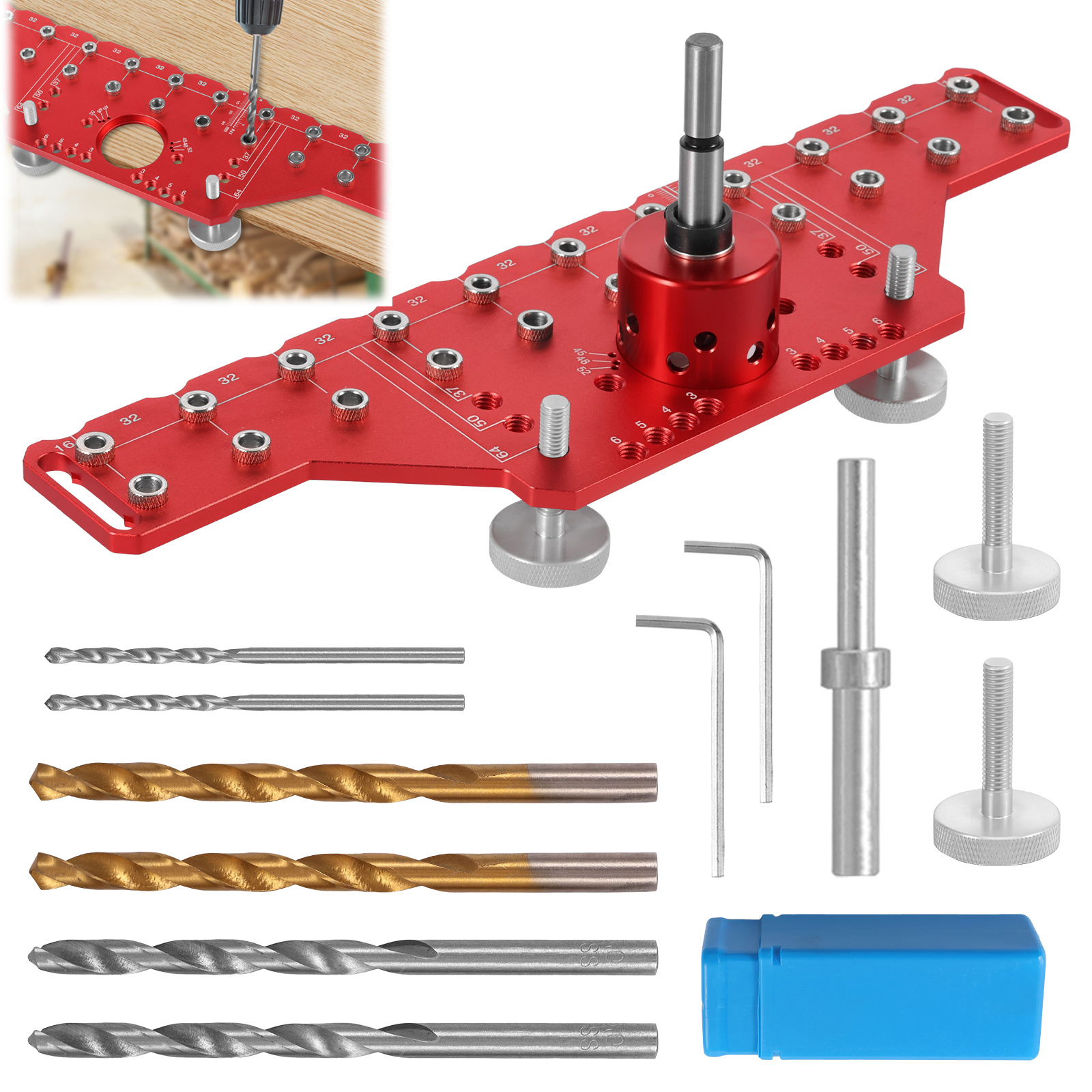 Dowel Jig Kit - 2 In 1 Shelf Pin Jig