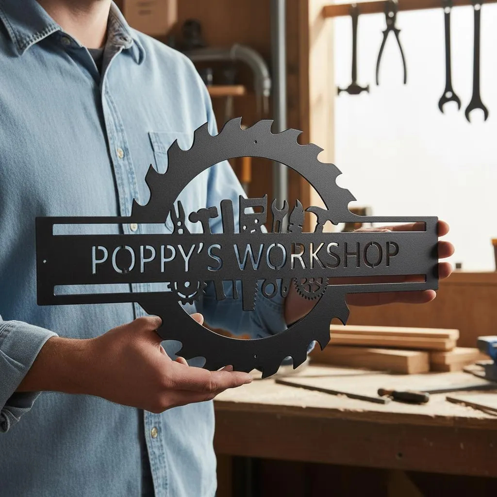Workshop Tools And Names - Custom Garage Name Sign,Workshop Metal Sign,Tool