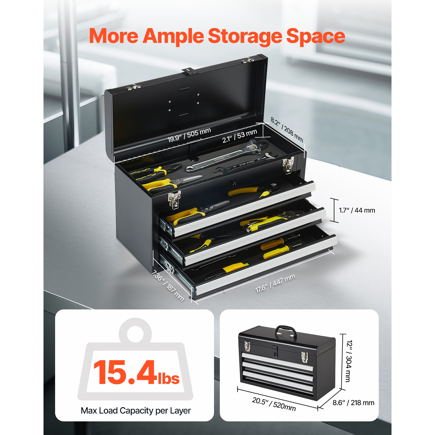 SucceBuy 20in 3-Drawer Metal T – Tools Box For Workshop Bewertung und Preis