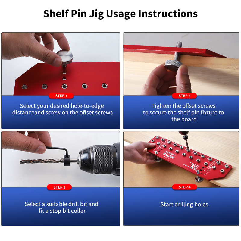 Shelf Pin Jig Set Aluminium Al – Dowel Jig Kit Bewertung und Preis