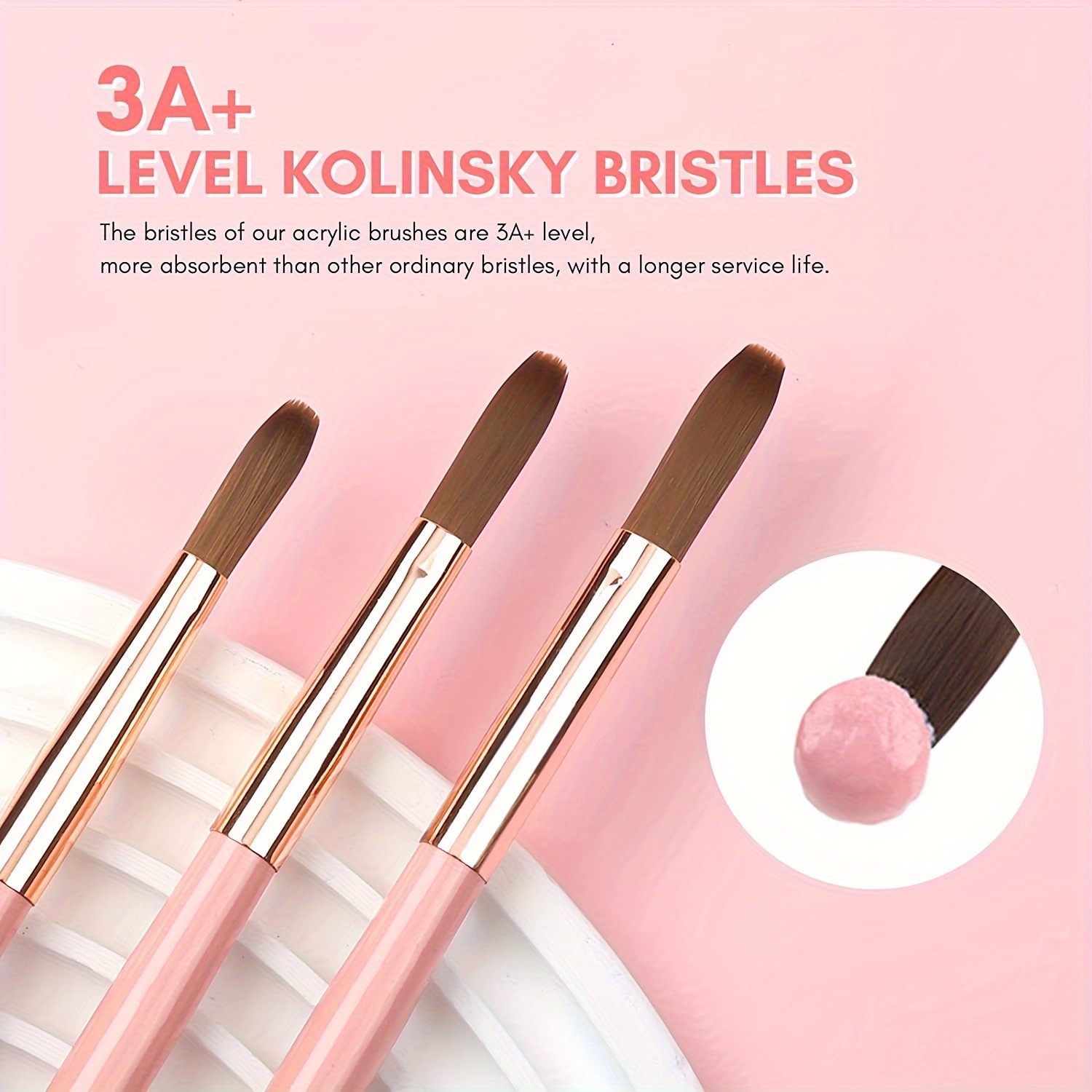 3pcs Kolinsky Acrylic Nail Bru – Chisel Set Wood Bewertung und Preis