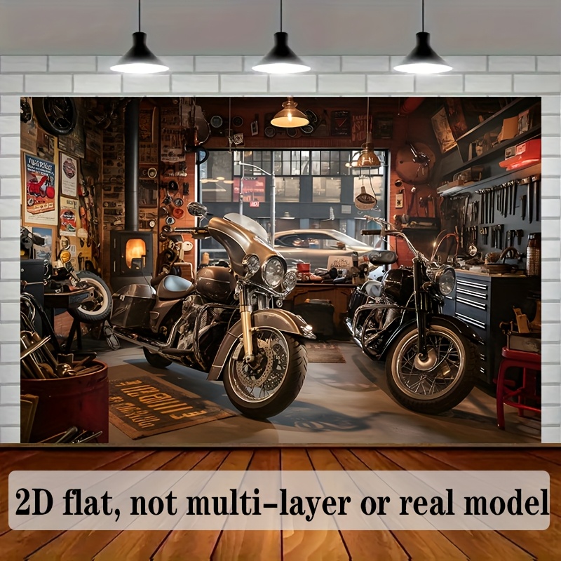 Motorcycle Garage Tapestry Cla – Workshop Tools Hanging Bewertung und Preis
