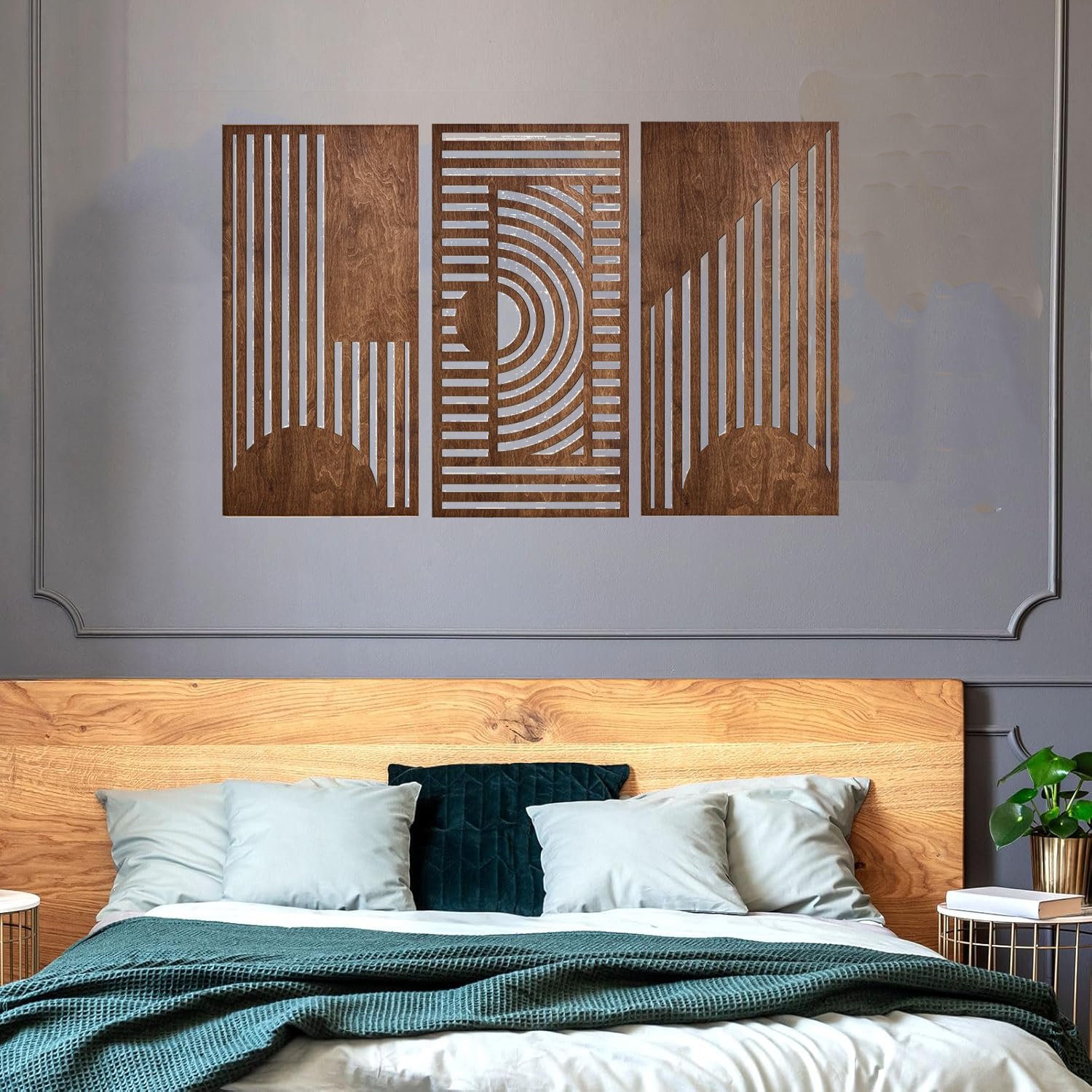 3 Pcs Geometric Wood Wall Art  – Chisel Set Wood Bewertung und Preis